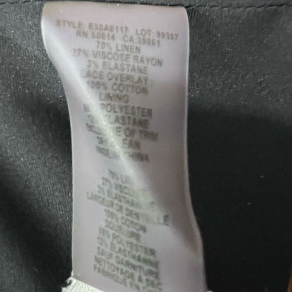 Elie Tahari Bonnie Blue Linen Blend Floral Crochet Lace Panel Blazer Size 8 - Picture 7 of 8